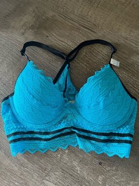 PINK NWT Turquoise Lace Bralette XS